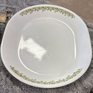 Corelle Corning Spring Blossom Avocado Green Daisy Oval 12" Serving Platter
